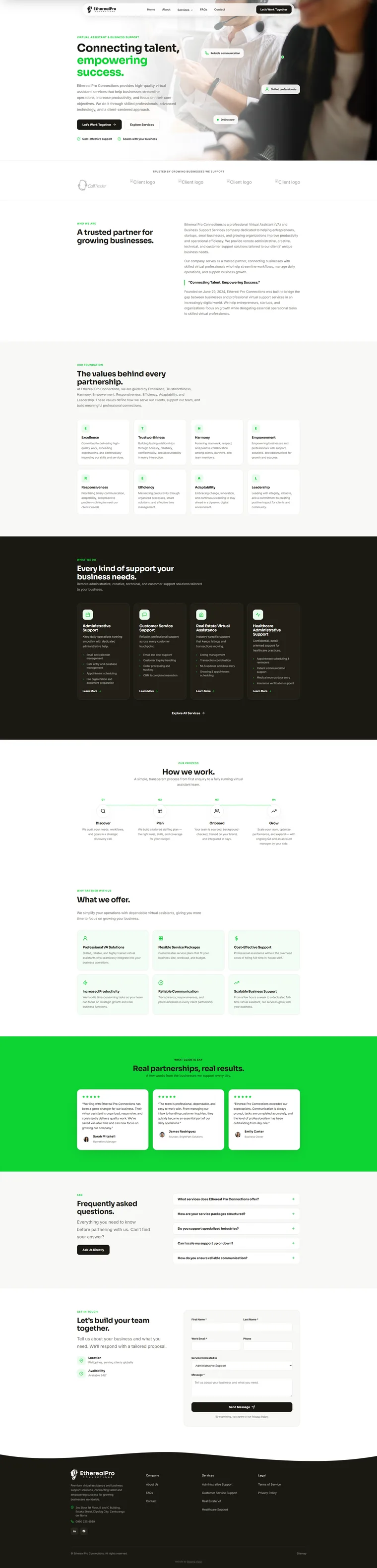 Ethereal Pro Connections, the full page