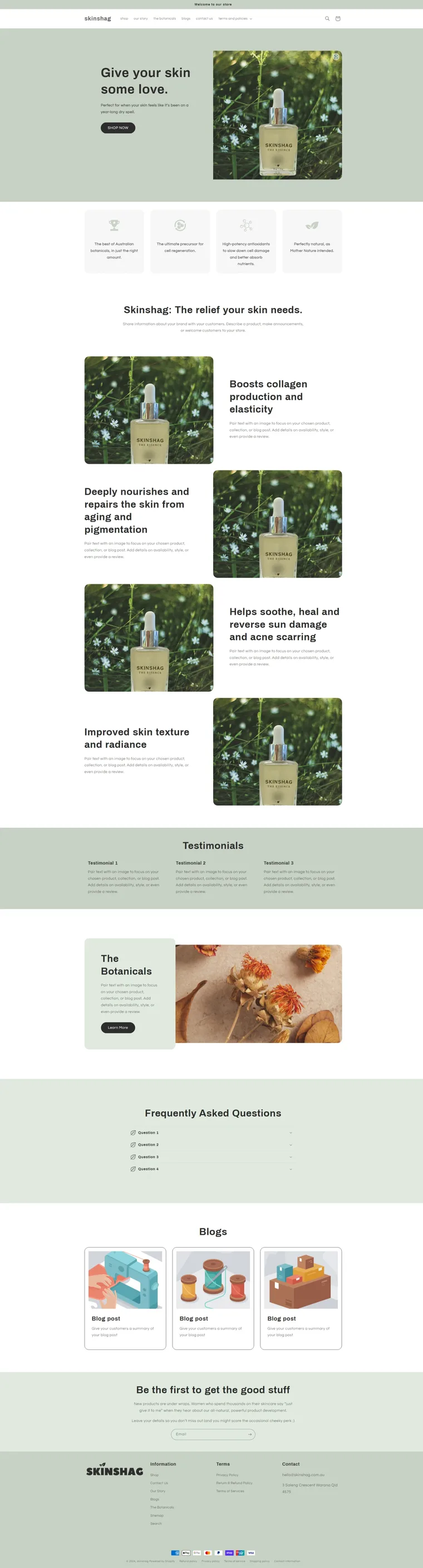 Skin Shag, the full page